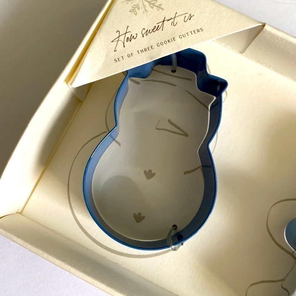Anthropologie Snowy Day Cookie Cutter Holiday Festive Baking Set of 3 New In Box